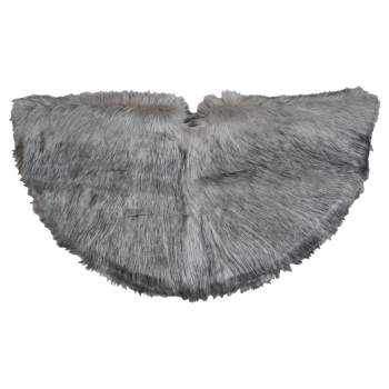 Northlight 36" Beige and Gray Plush Faux Fur Christmas Tree Skirt
