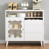 41"-79" LED L-Shaped Modern Farmhouse Sideboard Buffet Cabinet,Wood Buffet Storage Cabinet with Drawers and Shelves-The Pop Home - 3 of 4