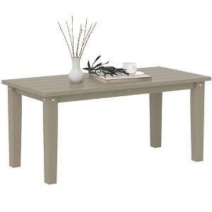 Outsunny HDPE Outdoor Coffee Table, Rectangle All-Weather Patio Coffee Table, Slatted Outdoor Patio Table for Garden, Balcony, Backyard - 1 of 4