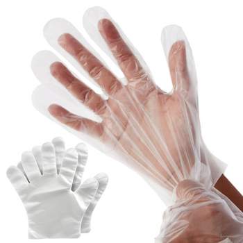 Juvale 100-Pack Disposable Food Safe Gloves for Cooking, Kitchen Prep and Baking (One Size Fits Most, Clear)