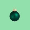 Northlight Matte Glass Christmas Ball Ornaments - 3.25" (80mm) - Emerald Green - 8ct - 2 of 3