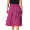Agnes Orinda Women's Plus Size Pleated Elastic Waist Casual Swing Floral A Line Skirts with Pockets - 4 of 4