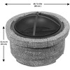 Misco 26.7-inch Cobblestone Fire Pit: Rustic Charm for Outdoor Gatherings - Gray - 4 of 4