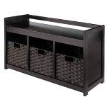 4pc Addison Storage Bench with Baskets Espresso/Chocolate - Winsome