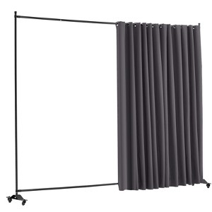 VEVOR Room Divider, Portable Panel Room Divider with Wheels Curtain Divider Stand, Freestanding Room Divider Privacy Screen for Office, Gray - 1 of 4
