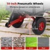 880lbs/1400lbs Steel Garden Dump Cart, Heavy Duty Yard Dump Utility Wagon,Utility Metal Wagon , 10-Inch Wheels Perfect for Garden, Farm, Yard - 3 of 4