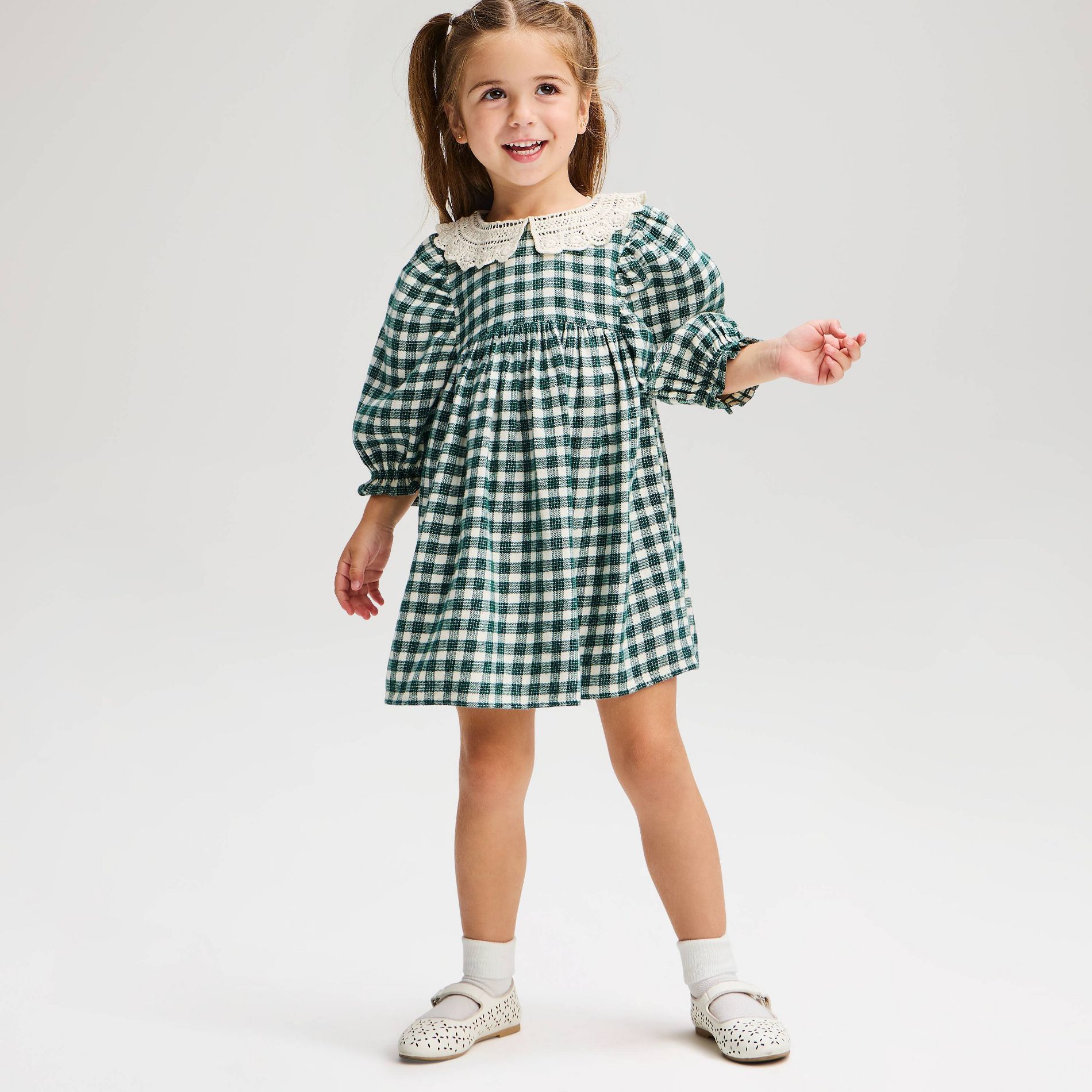 Toddler Girls' Plaid Flannel Dress - Cat & Jack™ Green