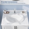 COZONY Bathroom Vessel Sink, White Ceramic Semi-Recessed Square Countertop, Basin with Faucet Hole for Modern Vanity - 3 of 4