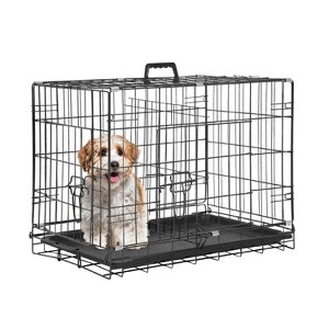 FDW 18-48in Dog Crates for Dogs Folding Mental Wire Crates Dog Kennels Pet Crate with Removable Tray and Handle - 1 of 4