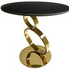 HomeRoots 21" Black And Gold Stone And Stainless Steel Round Pedestal End Table - 4 of 4