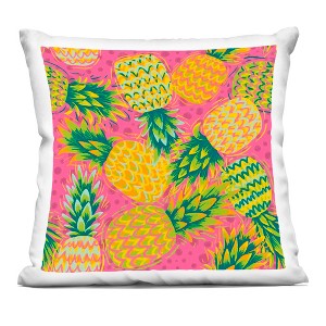 Stupell Industries Tropical Pineapples on Purple Dots Indoor Decorative Throw Pillow, 18 x 18 - 1 of 3