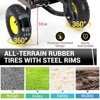 Heavy Duty Steel Garden Cart, Pullable Metal Garden Wagon with 10" Wheels, 180° Rotating Handle and Removable Sides for Outdoor, Farm, Yard - 4 of 4