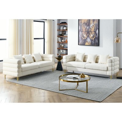Cloud Couches,Lounge Sofa,Teddy Fabric Sectional Couch,Deep Sectional Sofa,Square Arm Couch-Cuddlewood