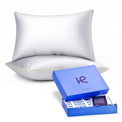 Kickoff 100% Bamboo Viscose Trimmed Pillowcases Only, Hidden Zipper, Cooling Breathable, Bedding Pillow Covers for Hot Sleepers