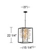 Possini Euro Design Carrine Black Gold Pendant Chandelier 15 1/4" Wide Modern Clear Crystal 4-Light Fixture for Dining Room House Foyer Kitchen Island - 4 of 4