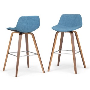 Sapphtopaz Modern Bar Stool Upholstered Dining Chairs with Curved Seat and Backrest Counter Height Barstools Set of 2 for Kitchen Island - 1 of 4
