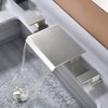 Cobbe 8-Inch Widespread Bathroom Faucet 3-Hole Waterfall Bathroom Sink Faucet for Vanity Double Handle Brushed Nickel - 3 of 4