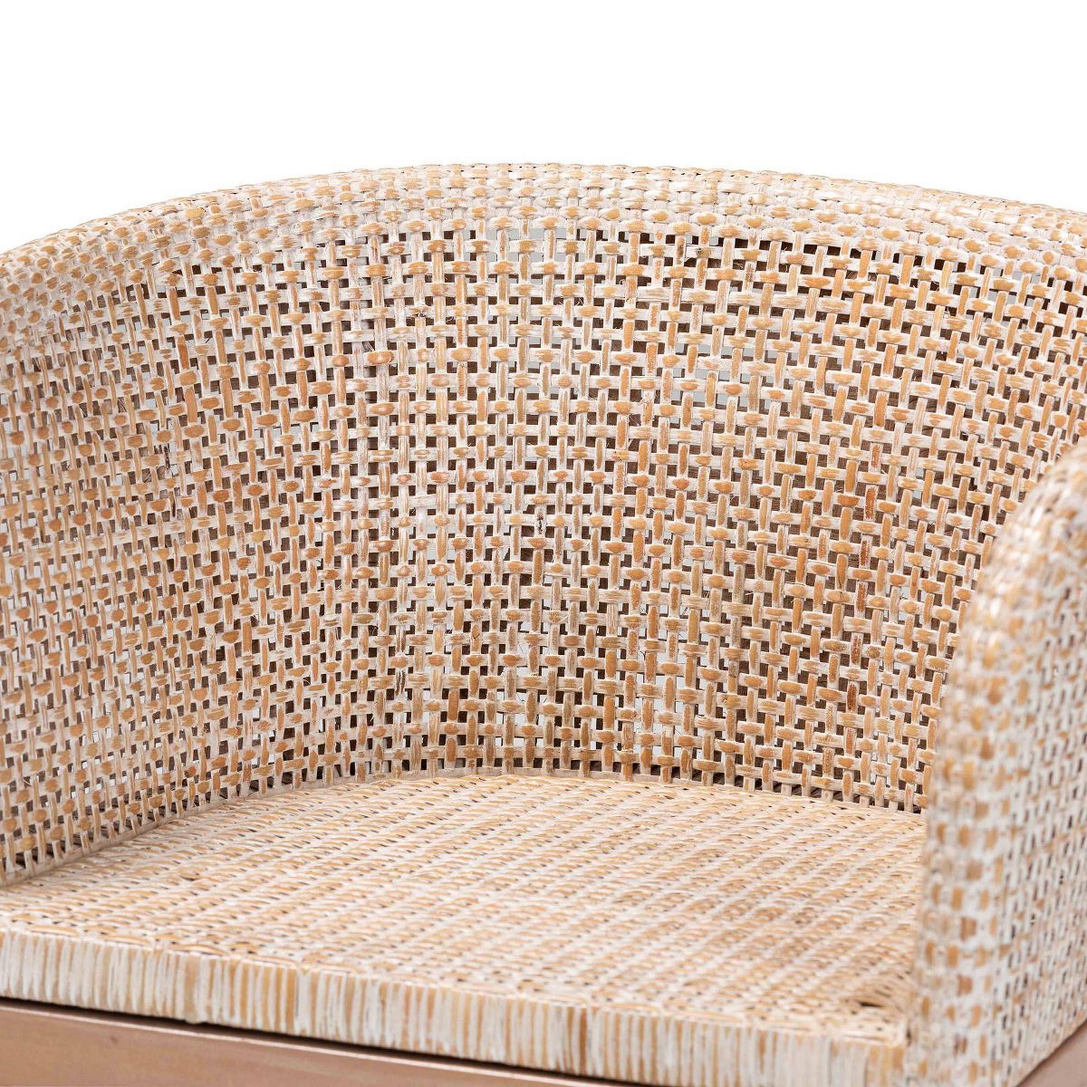 bali & pari Papua Rattan Dining Chair: Mahogany Frame, Bohemian Design, Rounded Backrest - thumbnail 6