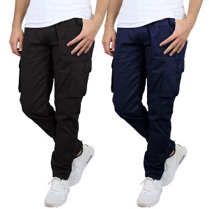 Blu Rock Men's Flex-Stretch Cotton Cargo Pants, 31-Inch Inseam - Comfortable and Durable-2 Pack - 1 of 4