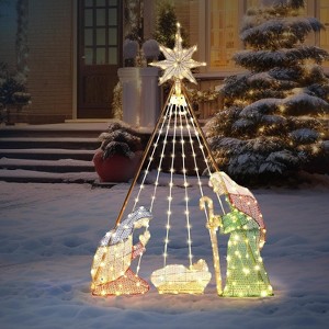VINGLI 6ft Lighted Outdoor Nativity Sets for Christmas, Christmas Holy Family Yard Decoration w/ 220 LED Lights, Stakes, Zip Ties - 1 of 4