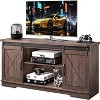 TV Stand for 65 Inch TV, Farmhouse Entertainment Center with Sliding Barn Doors, Adjustable Shelf Storage Cabinet - 2 of 4