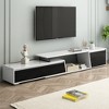 Chic Crate - U-Can Modern, Minimalist Rectangle Extendable TV Stand, TV Cabinet with 2 Drawers and 1 Cabinet for Living Room, Up to 100'' - 2 of 4