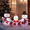 ChicFurnit Inflatable Holiday Decorations Snowman Family Display for Outdoor Christmas Yard Display, Multicolored, 72.84"*29.52"*49.2" - 2 of 4