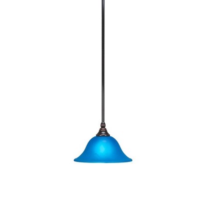Toltec Lighting Any 1 - Light Pendant in  Black Copper with 10" Blue Italian  Shade