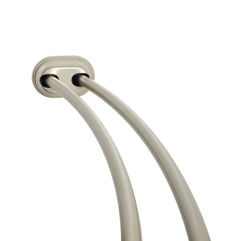 NeverRust Aluminum Double Curved Tension Shower Rod - Zenna Home - image 1 of 3