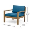 GDFStudio Antoine Outdoor Acacia Wood Club Chairs with Cushions (Set of 2) - 3 of 4