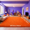 Orange Shag Rug, Ultra Soft 1.7" Thick, Non-Slip, 100% Polyester, Square & Round for Bedroom/Living Room - 2 of 4