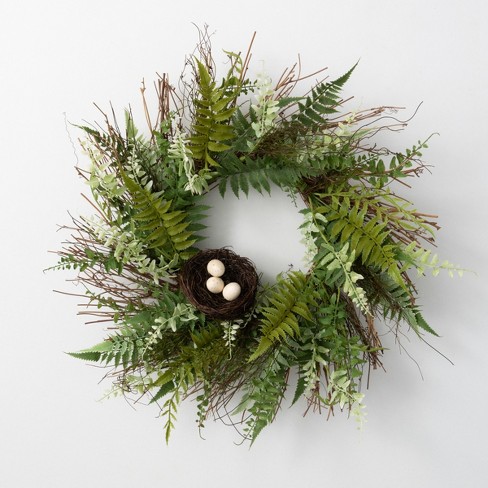 20h Sullivans Lush Leaf Berry Small Wreath, Multicolored : Target