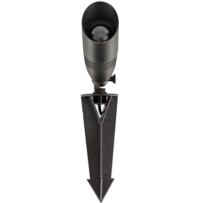 Elegant Lighting Outdoor 12V Cast Brass spot light 3 inch Wide x 8.5 inch High in Dark Bronze