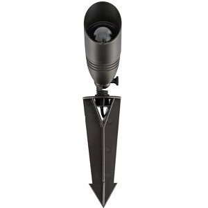Elegant Lighting Outdoor 12V Cast Brass spot light 3 inch Wide x 8.5 inch High in Dark Bronze - 1 of 4