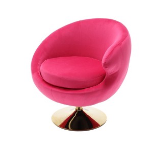 NicBex Velvet Swivel Barrel Accent Chair,Upholstered Swivel Living Room Chairs with Curved Backrest,Cozy Armchair,Accent Chairs for Living Room - 1 of 4