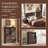 47″ Farmhouse 5 Drawer Dresser with Sliding Barn Doors & Adjustable Shelves, Rustic Wood Dressers Organizer for Bedroom, Kitchen, Hallway - 3 of 4