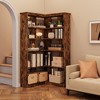 5 Tier 72" L-Shaped Corner Bookshelf ,Wood Bookcase with Anti-Tip Design for Living Room - 3 of 4