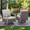 POCASSY Outdoor Swivel Glider Chairs, Patio Wicker Swivel Rocking Chairs with Powder-Coated Steel Armrest - 2 of 4