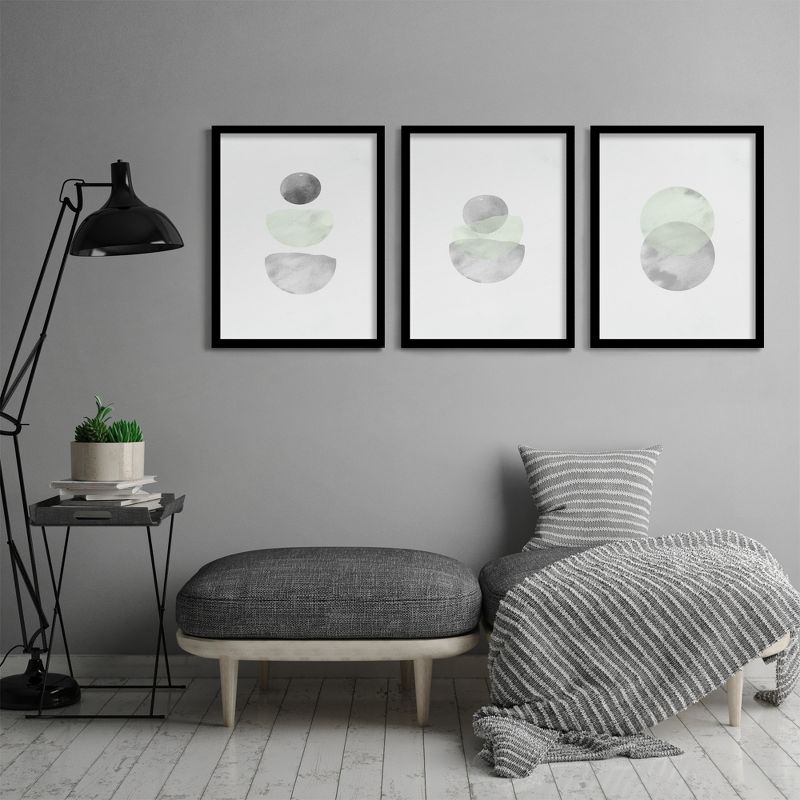 Americanflat Mid Century Neutral (Set Of 3) Triptych Wall Art Retro Geo In Stone By Tanya Shumkina - Set Of 3 Framed Prints, 4 of 7