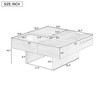 HTUTWOO Extendable Coffee Table, Square Wooden Center Table with 3 Storage Drawers and Tempered Glass for Living Room - 4 of 4