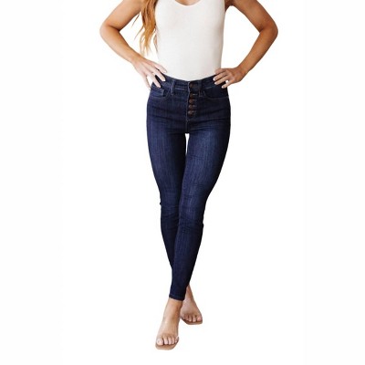 Women's High Waist Hand Sanded Resin Skinny Jeans - Judy Blue