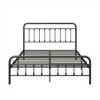 Metal Bed Frame Queen Size Platform No Box Spring Needed with Vintage Headboard and Footboard Premium Steel Slat Support/Black - 3 of 4