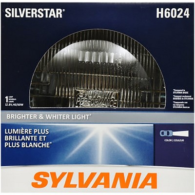 SYLVANIA H6024 SilverStar High Performance Halogen Sealed Beam Headlight (7" Round) PAR56, (Contains 1 Bulb)