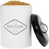 Amici Pet Buster Dog Food Metal Treat Storage Canister, 8.5 qt,White w/ Black Lid - 2 of 4