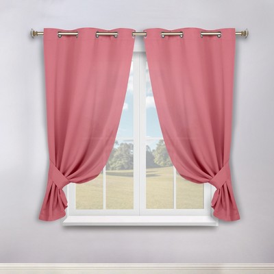 Classic Modern Solid Room Darkening Semi-Blackout Curtains, Grommets, Set of 2 by Blue Nile Mills