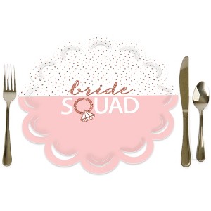 Big Dot of Happiness Bride Squad - Rose Gold Bridal Shower or Bachelorette Party Round Table Decorations - Paper Chargers - Place Setting For 12 - 1 of 4