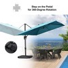 PURPLE LEAF Cantilever Umbrella Rectangle Outdoor Patio Umbrella Large Offset Hanging Umbrella with 360-degree Rotation Adjustable With Base - 4 of 4