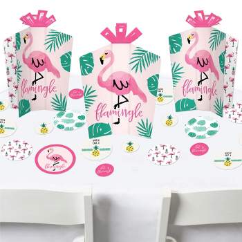 Big Dot of Happiness Pink Flamingo - Party Like a Pineapple - Tropical Summer Party Decor and Confetti - Terrific Table Centerpiece Kit - Set of 30