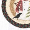 Earth Rugs Winter Snowman Trivet – Round Jute Table Mat with Tree Design for Holiday Decor - 2 of 3