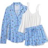 Lands' End Women's Cooling 3 Piece Pajama Set - Long Sleeve Top Cami and Shorts - 3 of 4